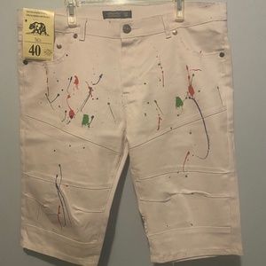 Men’s Faux Paint Splattered Shorts